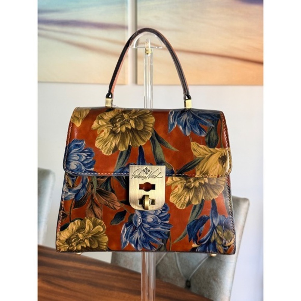 NWT $249 Patricia Nash Marigold Harvest Floral Leather Satchel Crossbody Bag